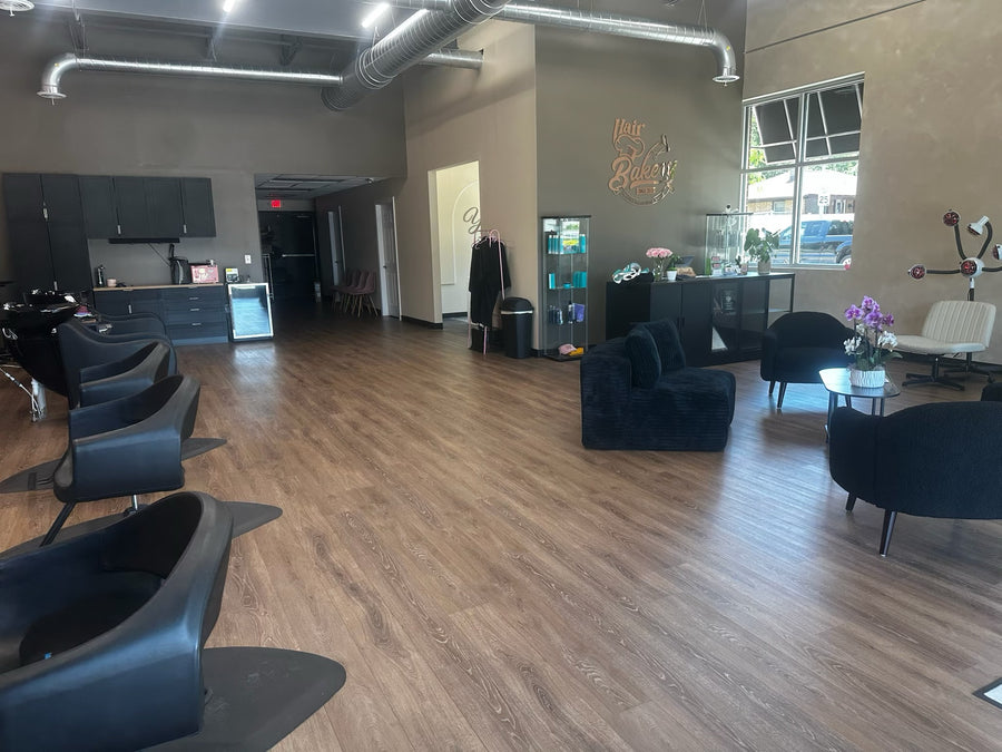 Hair salon — wall-to-wall LVP
