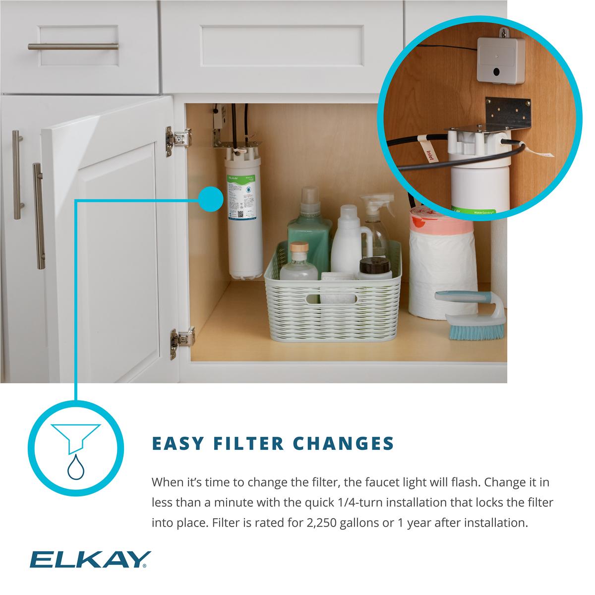 Elkay Avado Single Hole 2-in-1 Matte Black Kitchen Faucet with Filtered Drinking Water