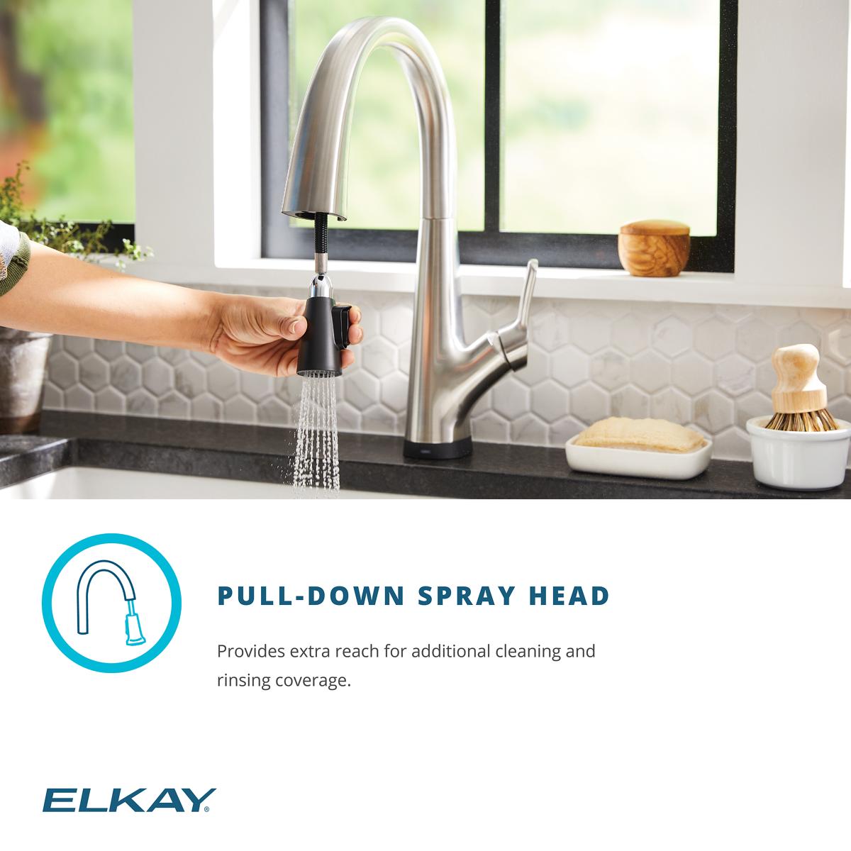 Elkay Avado Single Hole 2-in-1 Chrome Kitchen Faucet with Filtered Drinking Water