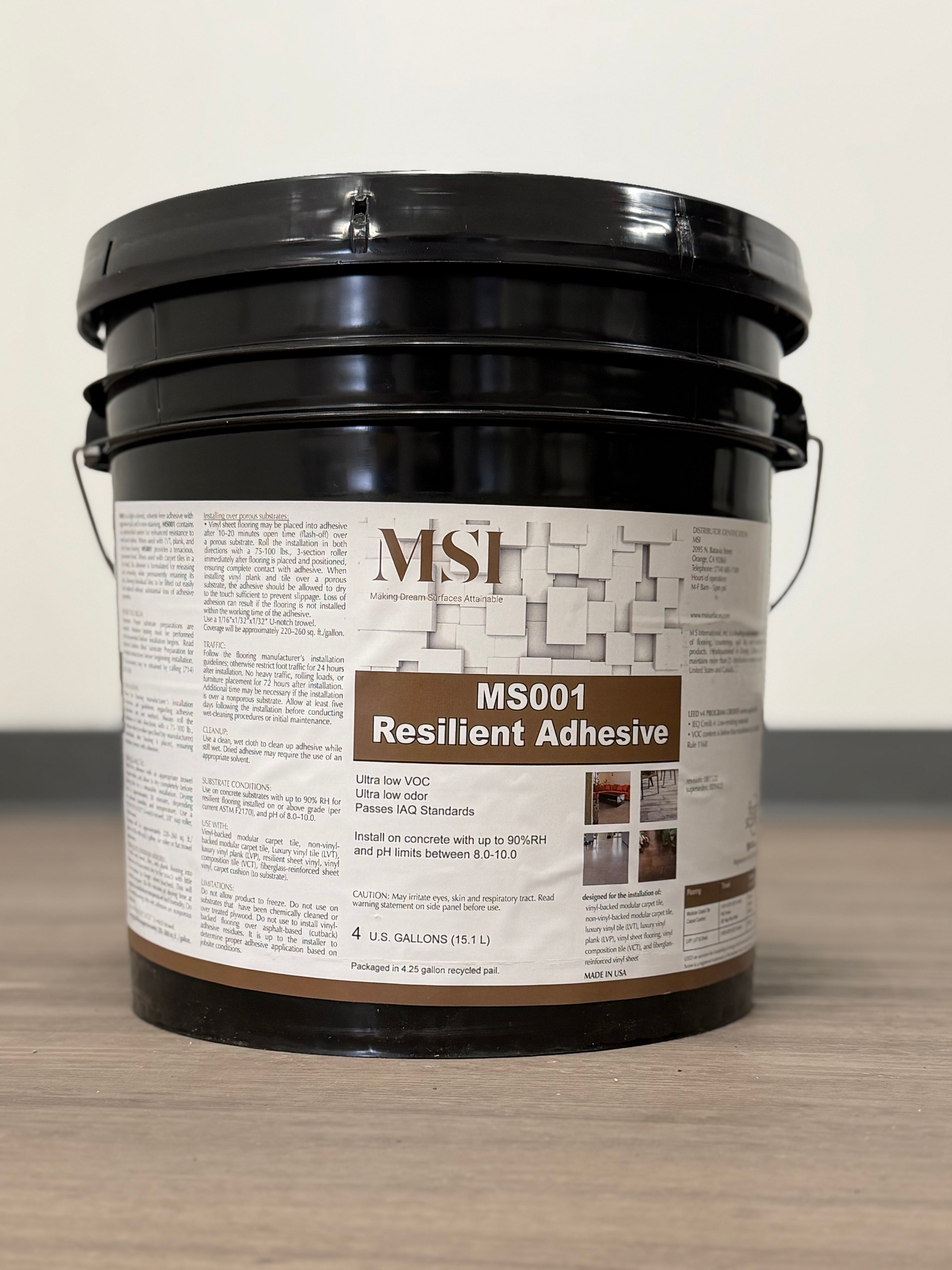 MSI's Carpet & Vinyl Flooring Adhesive - 4 Gallon