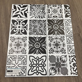 MSI Everlife Trecento Windsor Crest black and white patterned luxury vinyl tile