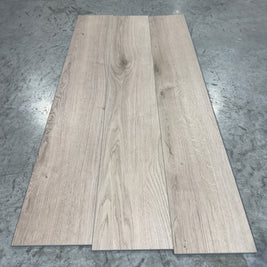 Mohawk LVP Flooring 941 - 5MM - Three planks fanned showing warm sandy beige oak grain